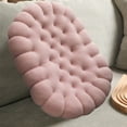 thumbnail image 4 of Floor Cushion Soft Plush Pillow Tatami Pad Oval Seat Cushion for Chair, Floor Sitting, Bar, Playroom (Pink, 15.74x19.68x2.75in), 4 of 6