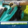thumbnail image 6 of Garvee 17 in 40V Battery Powered Push Walk-Behind Mower, Cordless Lawn Mower with 6 Adjustable Cutting Height & 12 Gal Grass Bag, Lake Blue, 6 of 9