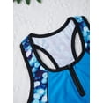 thumbnail image 5 of Zaldita Kids Girls 3 Piece Tankini Swimsuit Set Sleeveless Floral Print Bathing Suit Holiday Sunsuit Blue 16, 5 of 7