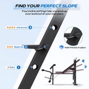 FASTES 7-in-1 Multi-Purpose Adjustable Weight Bench 1200lbs Workout Bench Press Bench Set with Barbel Rack and Leg Developer for Home Gym Full Body Training