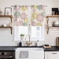thumbnail image 2 of Geometric Flower Kitchen Curtains Window Panels, Vintage Country Floral Pink Green on Linen Insulated Window Treatment Curtain, Grommet Curtains for Bedroom/Living Room/Bathroom, 2 Piece 27.5"Wx39"L, 2 of 8