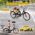 thumbnail image 3 of Triciclo para Adultos de 7 Velocidad y 3 Ruedas Bicicleta de Bicicleta NegroTriciclo de 20 '' con Canasta Grande para Montar, 3 of 9