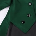 thumbnail image 4 of Zpzdpjkx Mens Color-Blocked Tailcoat Trendy Lapel Long Stage Show Long Sleeve Outerwear for Magician Performance Party Formal Coat, 4 of 7