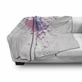 thumbnail image 3 of Dragonfly Soft Flannel Fleece Blanket, Grunge Street Art Watercolor Moth Bug in Pink Rainbow Tones Artwork, Cozy Plush for Indoor and Outdoor Use, 70" x 90", Black White and Purple, by Ambesonne, 3 of 6