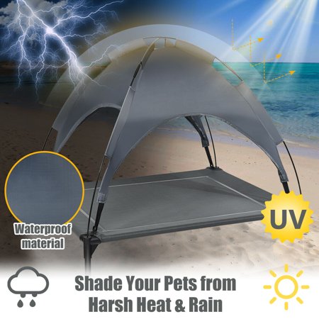 Gymax 36 Portable Elevated Dog Cot Outdoor Cooling Pet Bed W Removable Canopy Shade Canada Gymax 36 Portable Elevated Dog Cot, Waterproof Outdoor Dog Bed Canada