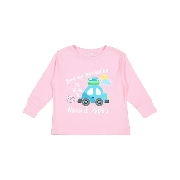 Inktastic Book My Reservation I'm Going to Nana and Papa's Boys or Girls Long Sleeve Toddler T-Shirt