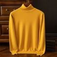 thumbnail image 2 of Yiliang Mens Slim Fit Turtleneck Pullover Sweaters Basic Tops Knitted Thermal Fall and Winter Long Sleeve Warm and Thermal Top Clothes ,Yellow,2XL, 2 of 6