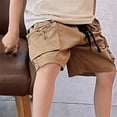 thumbnail image 6 of LEKWK Boys Cargo Shorts Multi Zipper Pockets Trunks Elastic Waist Techwear Bottoms Soft Durable Outdoor Hiking Camping Casual Summer Wear, 6 of 6
