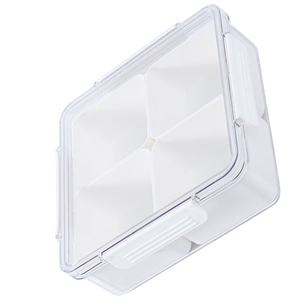 Caja De Almacenamiento Dividida, Moderna Caja De Almacenamiento De 4 Compartimentos, Sellado Hermético Transparente, Preservación De La Frescura Para La Sala De Estar