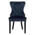 thumbnail image 3 of WestinTrends Wordford Velvet Dining Chairs Set of 4, Wingback Upholstered Button Tufted Dining Room Chairs with Pull Ring, Navy Blue, 3 of 11
