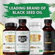 Mother Nature Organics Black Seed Oil Capsules 2000mg – 180 Softgels | Supports Heart, Immune & Digestive Health | Promotes Hair & Nail Strength