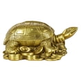 thumbnail image 1 of 1Pc Decorative Tortoise Statue Classical Brassware Handicraft Adornment (Golden), 1 of 6