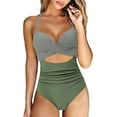 thumbnail image 1 of Women Cutout One Piece Swimsuit Tummy Control Cross Back Bathing Suit, 1 of 7