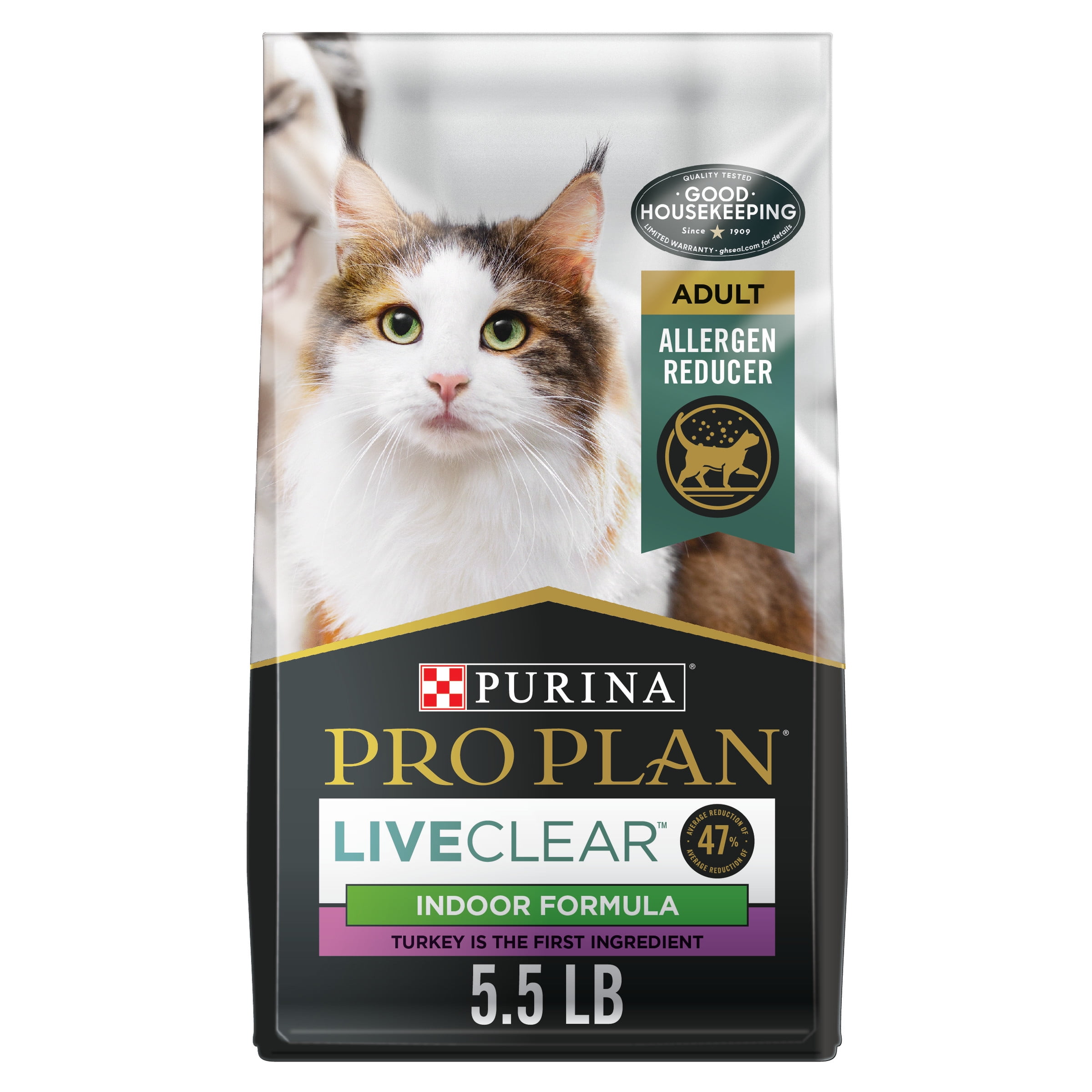 Purina Pro Plan Allergen Reducing, Indoor Cat Food, LIVECLEAR Turkey