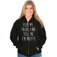 thumbnail image 4 of Feed Me Tacos and Tell Me Im Pretty Womens Plus Size Graphic Zipper Hoodie Brisco Brands 2X, 4 of 5
