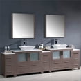 thumbnail image 2 of Fresca Torino 108" Gray Oak Modern Double Sink Bathroom Vanity w/ 3 Side Cabinets & Vessel Sinks, 2 of 5