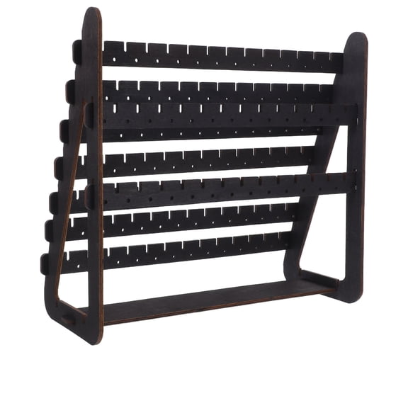 HONMEET Dark Brown Wooden Earring Organizer Stand, Jewelry Display Holder for Neat Storage and Easy Access, 1 Piece