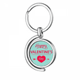 thumbnail image 1 of Feliz dia de San Valentin corazon verde Rotating keychain Metal Keyring Holder, 1 of 2