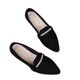 thumbnail image 3 of Mujeres de Moda Y Versátil Color Sólido Punteado Dedo Del Pie Zapatillas de Tacón Bajo con Strass para el Desplazamiento a la Oficina Y el Uso Informal, 3 of 6