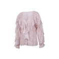 thumbnail image 5 of Douhoow Women Plus Size Shirts Button Down Ruffle Blouse V Neck Long Sleeve Loose Top S-3XL, 5 of 7