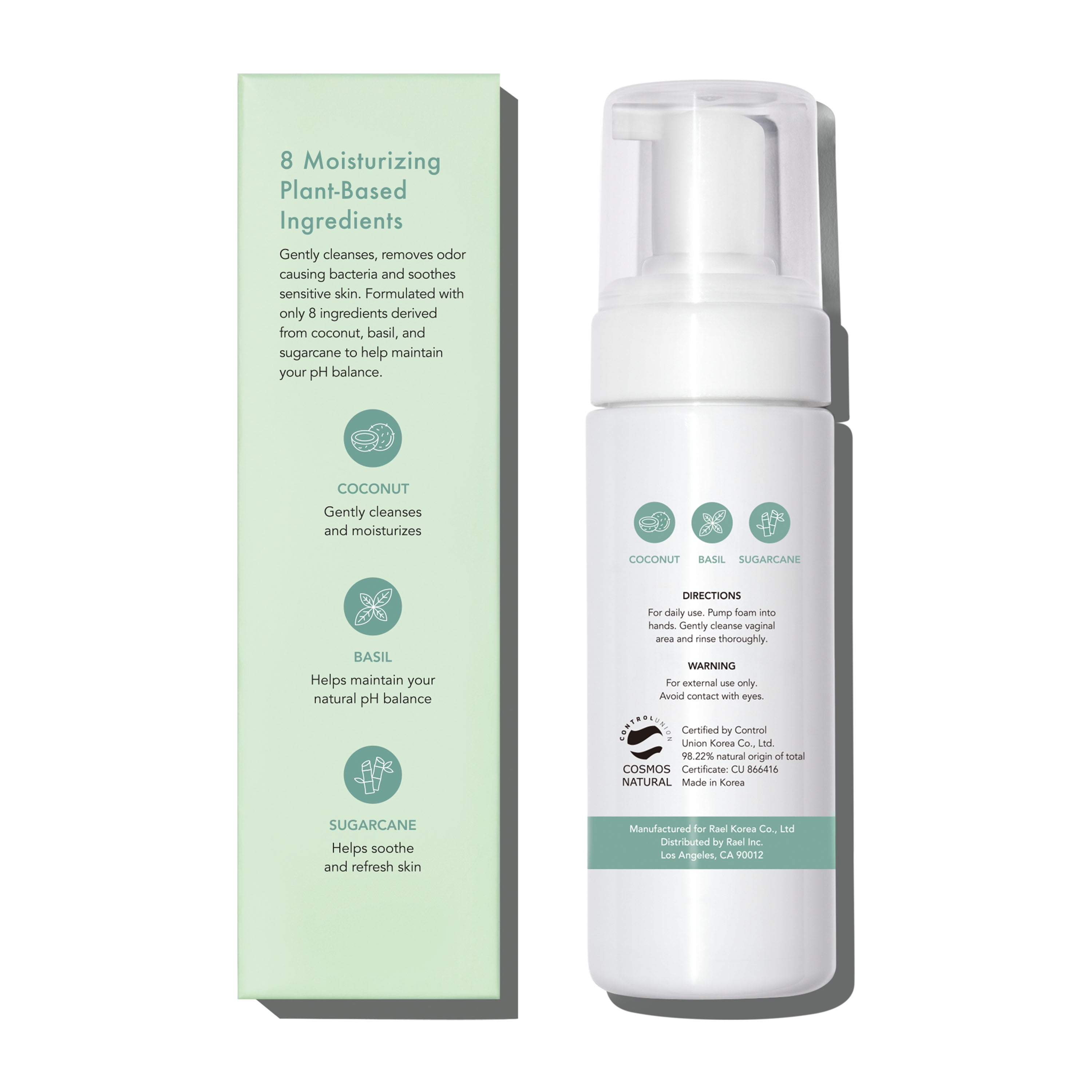 Rael Natural Foaming Feminine Wash for Sensitive Skin, 5 fl oz