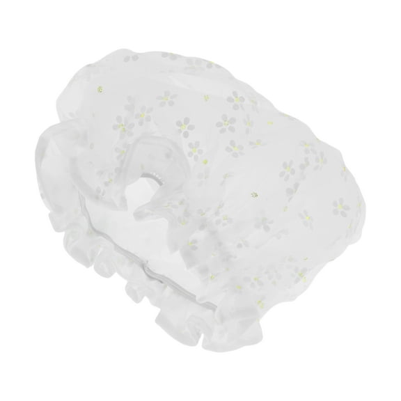 Unique Bargains Women's Durable Double Layer Bath Cap in White Color 1 Pc