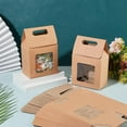 thumbnail image 4 of 24pcs Goodies Boxes Small Gift Boxes Gable Candy Treat Box Kraft Paper Box with Clear Windows for Bread Donuts Cookie Chocolate Birthday Wedding Valentine (2.3x3.9x3.7 inch), 4 of 9