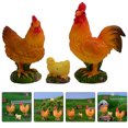 thumbnail image 2 of GOOHOCHY 3 piezas de mini pollitos de jardín, decoraciones de pollo simuladas, adornos de resina para animales pequeños, animales pequeños decorativos., 2 of 7