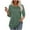 Army Green, variant on Olyvenn Womens Tops 3/4 Sleeve Blouses Dressy Casual Fall Sold Color Outfits Front Pleated Tee Eyelets Curved Hem Tunic Tops Dark Blue XL