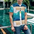 thumbnail image 6 of Hirioo Beach for Men's Baseball T-shirt Shirts Short Sleeve Casual Summer Button Stretch T Shirts,Size S-4XL-X-Large, 6 of 7