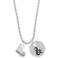 thumbnail image 1 of Delight Jewelry Heart with ''Water Polo'' and AB Crystal Silvertone Script Initial Disc - & - Charm Necklace, 20"+3", 1 of 4