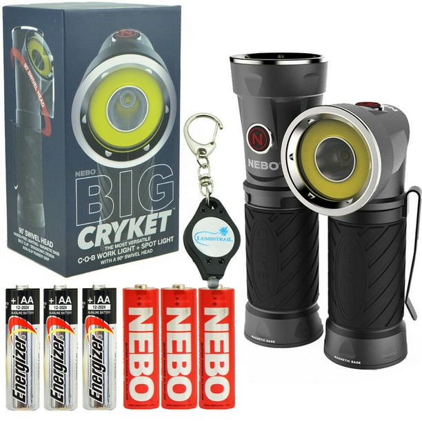 Nebo 6666 Big Cryket 300 Lumen LED Flashlight w/ 3 Extra AA Batteries