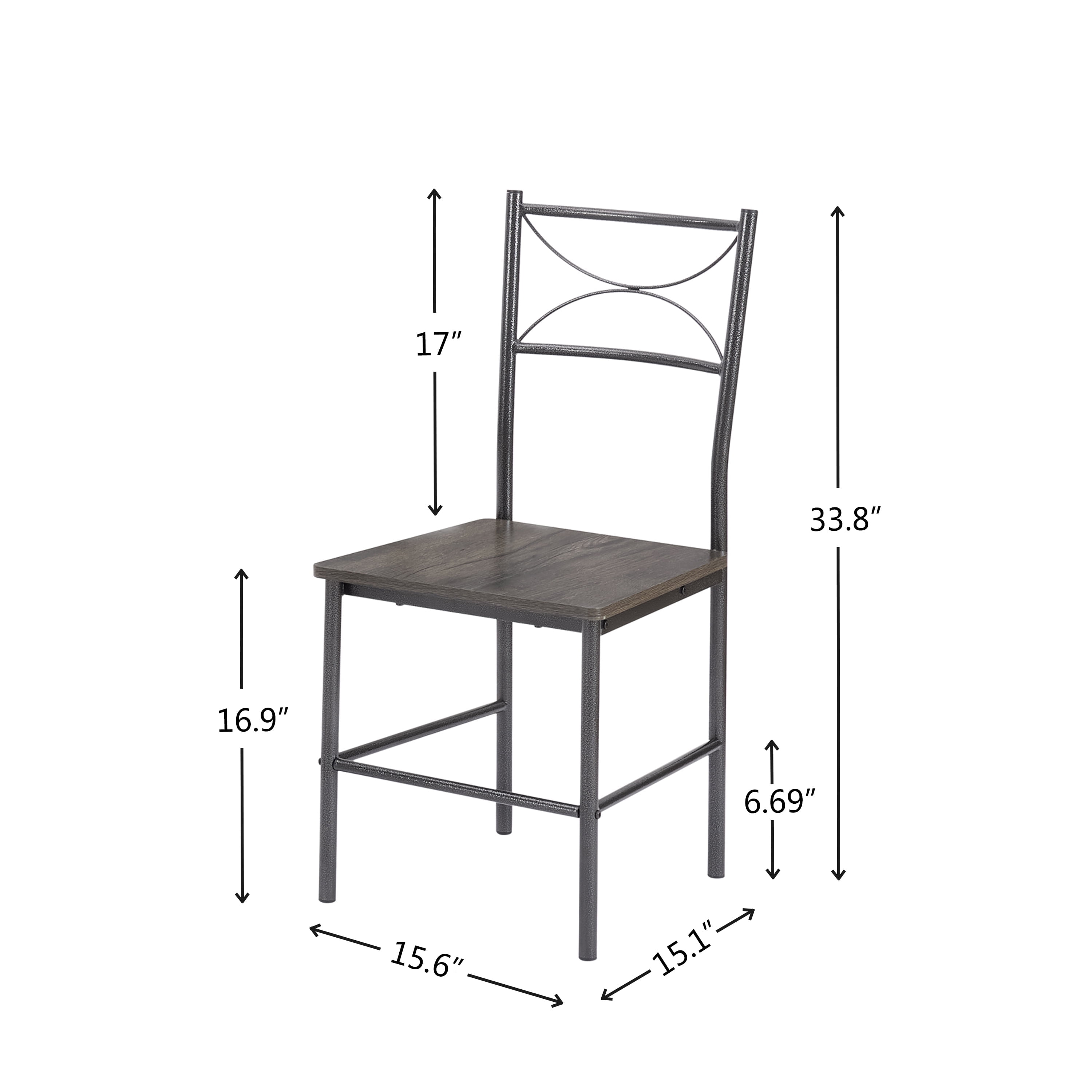 Aukfa 3-Piece Dining Table Set,Modern Kitchen Table with 2 Upholstered Chairs for Apartment,Gray