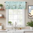 thumbnail image 3 of Summer Ocean Coral Conch Fish Valances for Windows,Kitchen Valance Rod Pocket Short Curtain, Gradient Green Geometric Valance Curtain Window Valances for Bedroom Bathroom Living Room 42x18in, 3 of 9