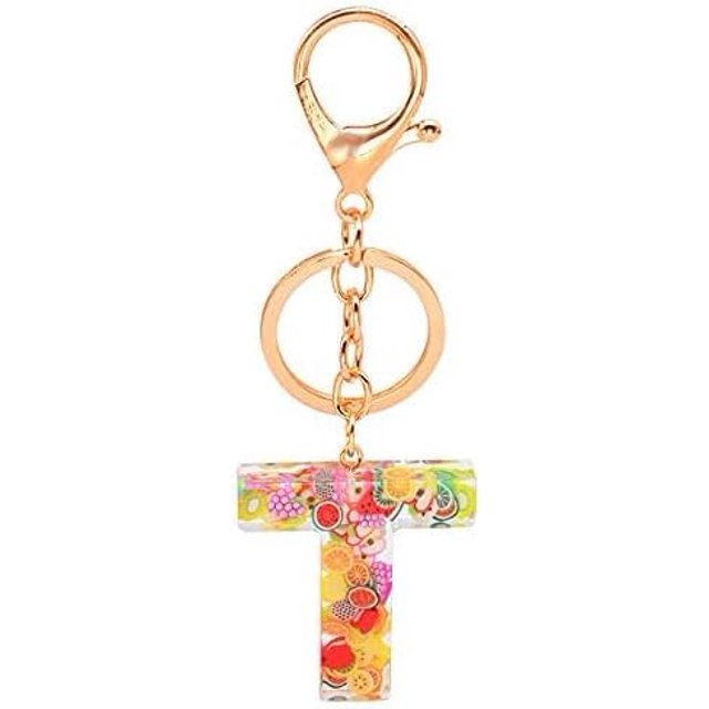 Letter Keychain,26 Letters A-Z Decorative Letter Keychain,Name Keychain for Women Girls Men Teenager Gift
