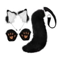 thumbnail image 3 of Ears and Tail Set Wolf Ears Hair Clip con guantes, disfraz de felpa para niños adultos Hair Hoop para baile, baile, regalos divertidos Dress Negro, 3 of 8
