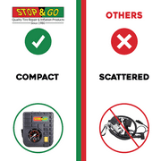 Stop & Go RCP Compact Mini-Air Compressor / Inflator with 12V Car Adapter & Built in LED Light for Motorcycle, Scooter, ATV, UTV, Golf Cart, Lawn Mower