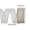 thumbnail image 2 of 2 1/2" x 10 Yard Ribbon with Gold Stripes for Christmas Decorations, Sheer Ribbon For Christmas Tree, Wreath, Gift Wrapping, Bow Making & Holiday DIY Decoration, 2 of 6