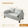 thumbnail image 5 of Atopston 56" Living Room Sofa, Compact Fabric Loveseat with Thick Cushion and Wooden Legs, for small space, apartment loft and office, White, 5 of 8