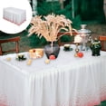 thumbnail image 1 of 2-Pack PEVA Waterproof Tablecloth & Table Skirt Set, 28.74x167.72 Inch Extra Long Disposable Party Table Cover, Adhesive Backing for Easy Installation, Reusable Banquet Decor for Weddings, Birthdays, 1 of 5
