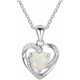 thumbnail image 2 of Womens Ethereal Opal Heart Necklace 1PC Girl Diamond Encrusted Pendant Fashion Ladies Necklace for Valentine's Day, 2 of 4