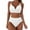 White, variant on Wioihee Women High Waisted Bikini Sets Two Piece Swimsuit Push Up Twist Front Ruched Bathing Suit Yellow 10(XL)