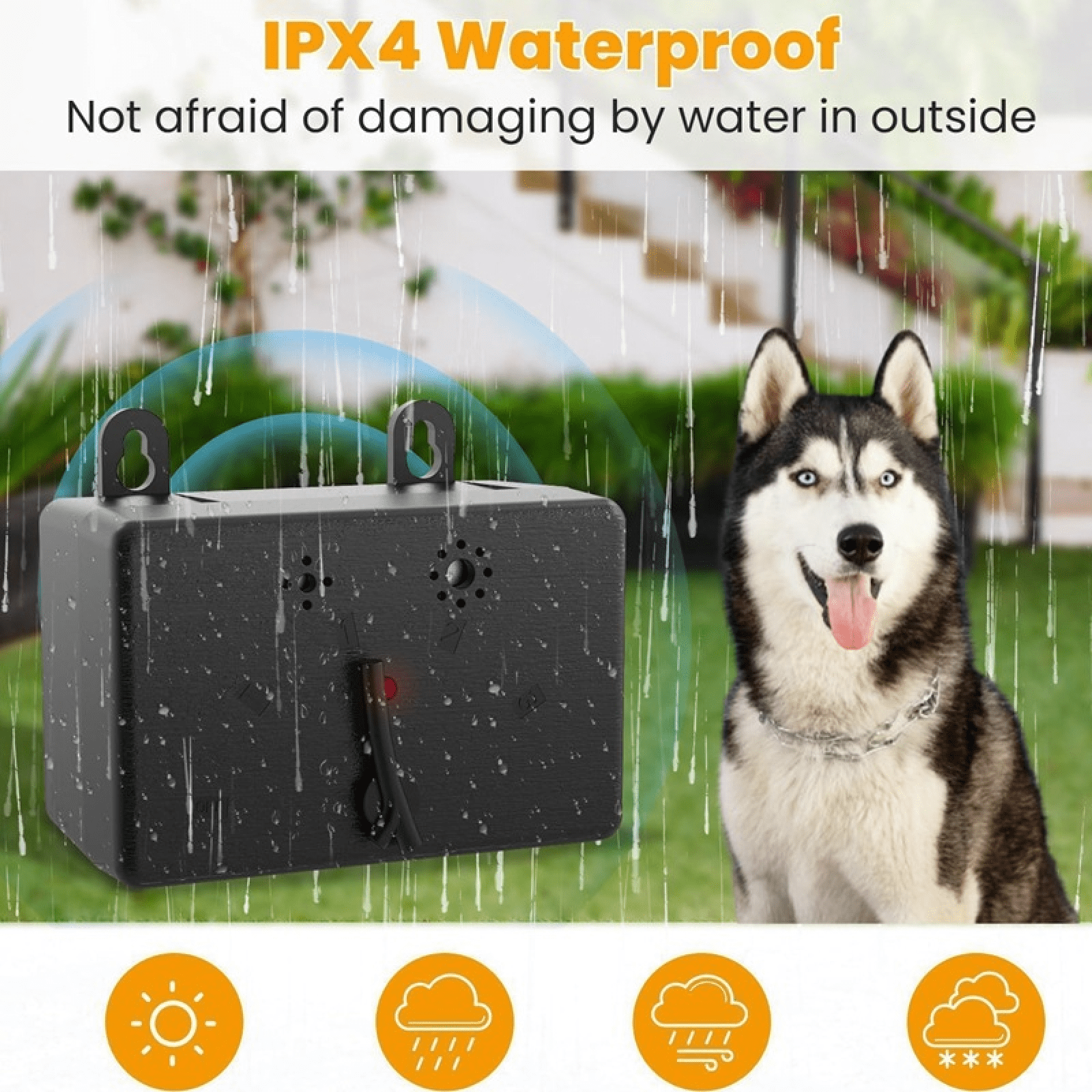 Dog Bark Deterrent Devices Dog Barking Control Devices 3 Adjustable Level Sonic Barking Deterrents Control Device Bark Deterrent Outdoor Neighbors Dog Silencer 50 Ft Device Outdoor and Indoor black Wa...