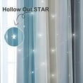 Eyelet Gradient 2 Layer Blackout Curtains + Mesh Starry HollowOut Stars Curtain Room Darkening