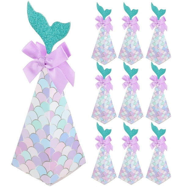 KAKOWELY 20 cajas de papel para dulces de boda, cajas de galletas de sirena, cajas de embalaje para regalos de fiesta
