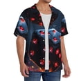 thumbnail image 2 of Fotbe Cosmic Red Sparkle Dice Camisa Estampada de Manga Corta para Hombre, Casual de Verano, Estilo Playero, Sin Arrugas-XX-Large, 2 of 5