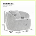 thumbnail image 3 of Mid Century Modern 1-Seat 360° Swivel Curved Boucle Sofa – Blue, Perfect for Living Room & Bedroom, 3 of 14
