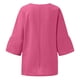 thumbnail image 5 of mfyjkho Tops Para Mujer, Blusa Holgada De Verano Para Mujer, Con Mangas 3/4, Plisada Y Cuello Redondo, De Imitación De Lino Tops De Gimnasio Para Mujer Xxxxxl, 5 of 5