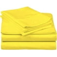 thumbnail image 2 of D.N.G. BEDDINGS Luxury 4 Piece Sheet Set with 12 Inch Deep Pocket 800 Thread Count 100% Egyptian Cotton Solid Yellow Color Twin XL Size, 2 of 4