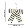 thumbnail image 3 of Dongrere Christmas Tree Bow Decor Plush Hanging Ornament Striped Bow for Window Tree Gift Farmhouse Winter Holiday Decor, C, 3 of 6